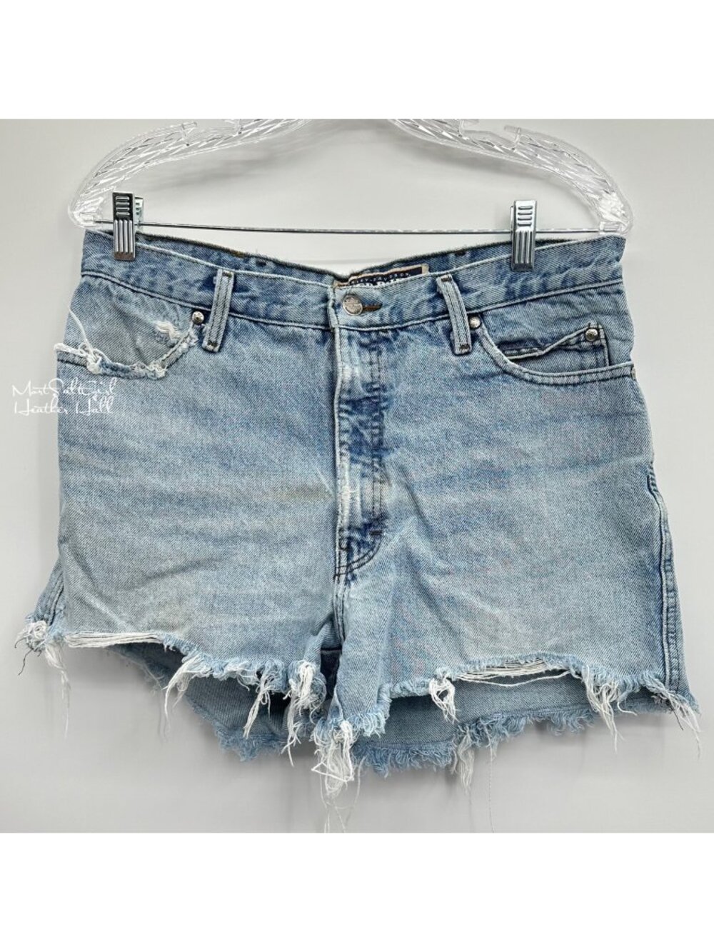 Harley-Davidson Vintage Biker Blues High-Waist Denim Cutoff Shorts USA Made